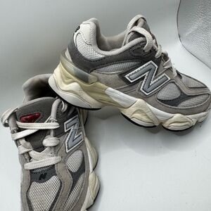 New Balance  9060 kids Gray and White Athletic Shoes